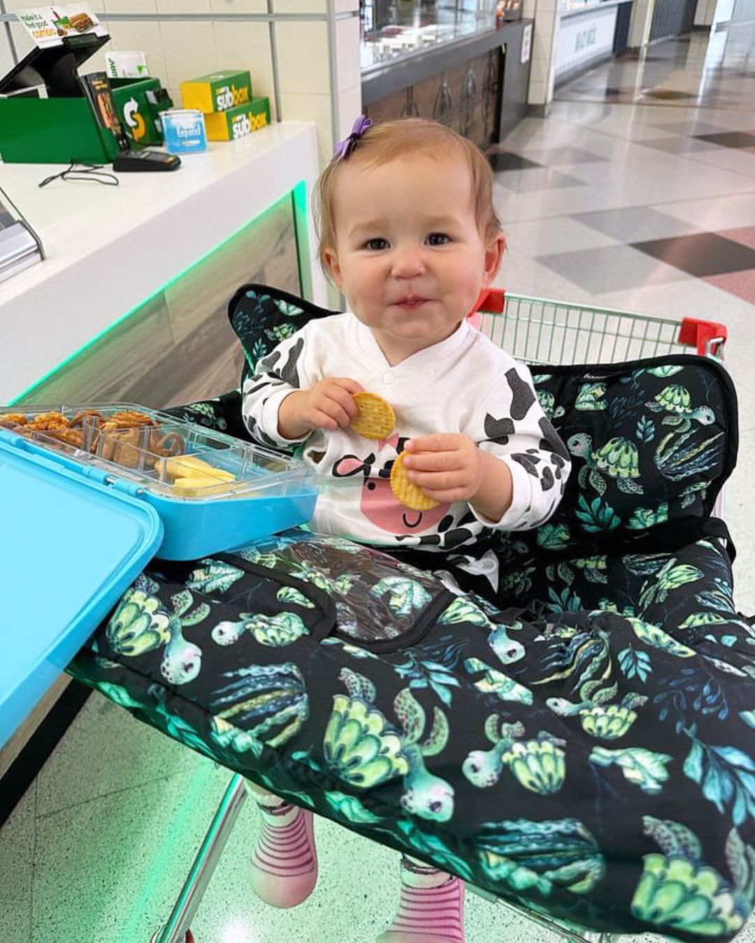 Sea Turtles Black Shopping Trolley Liner