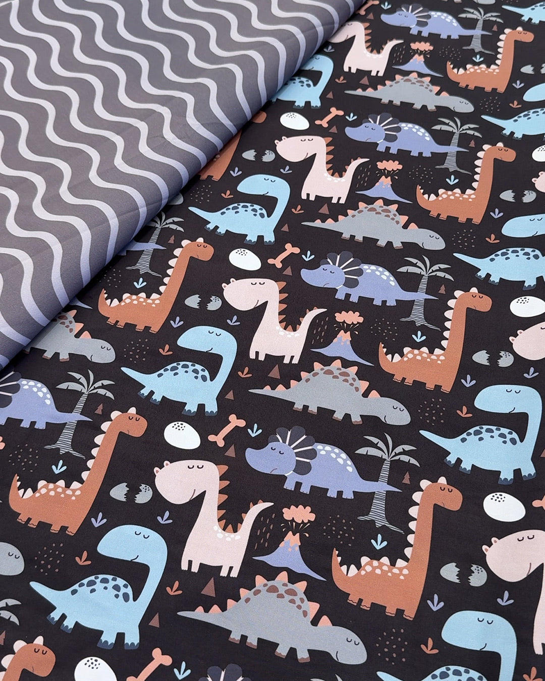 Dinosaur fabric for pram liners and accessories by harmony j.