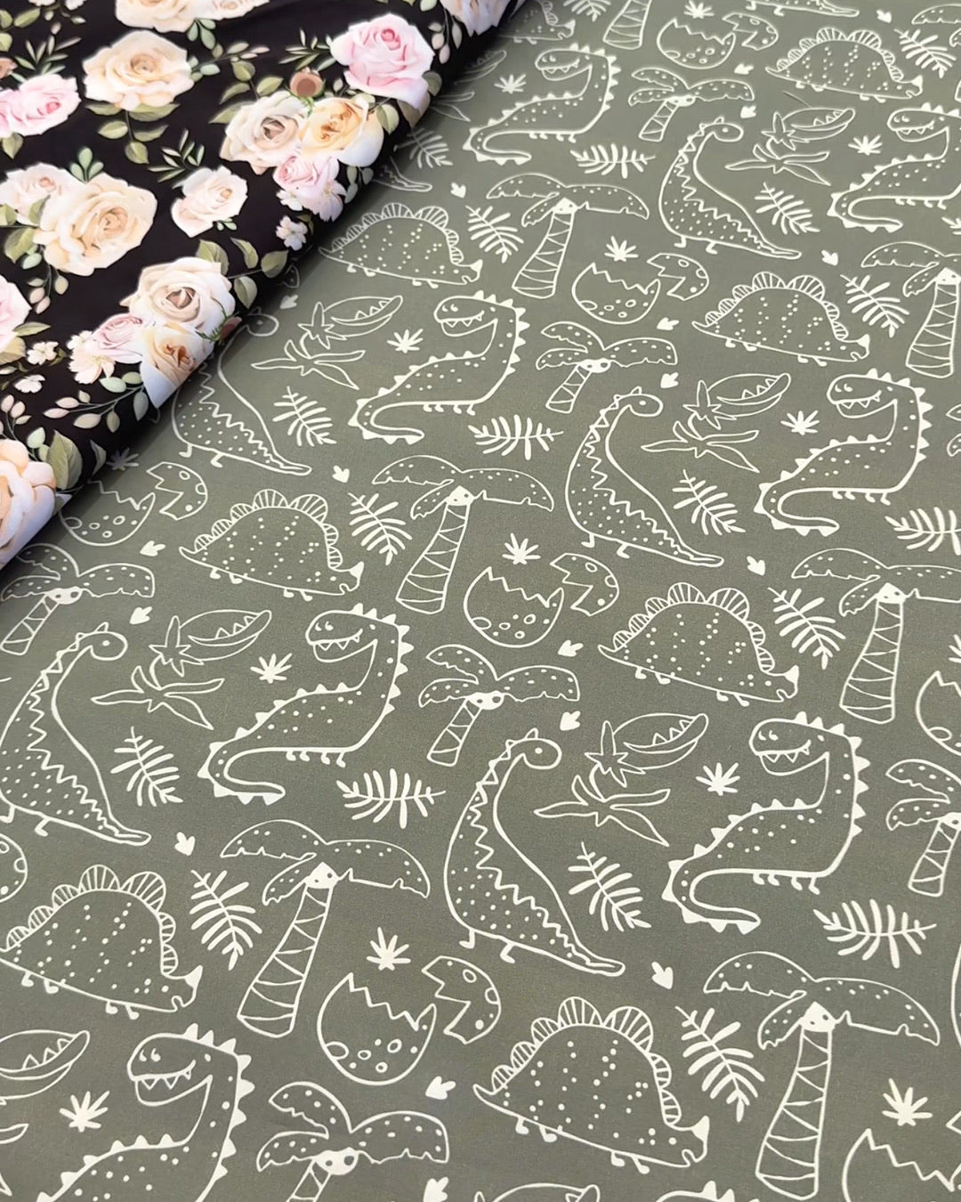 Dinosaur fabric for pram liners and accessories by harmony j.