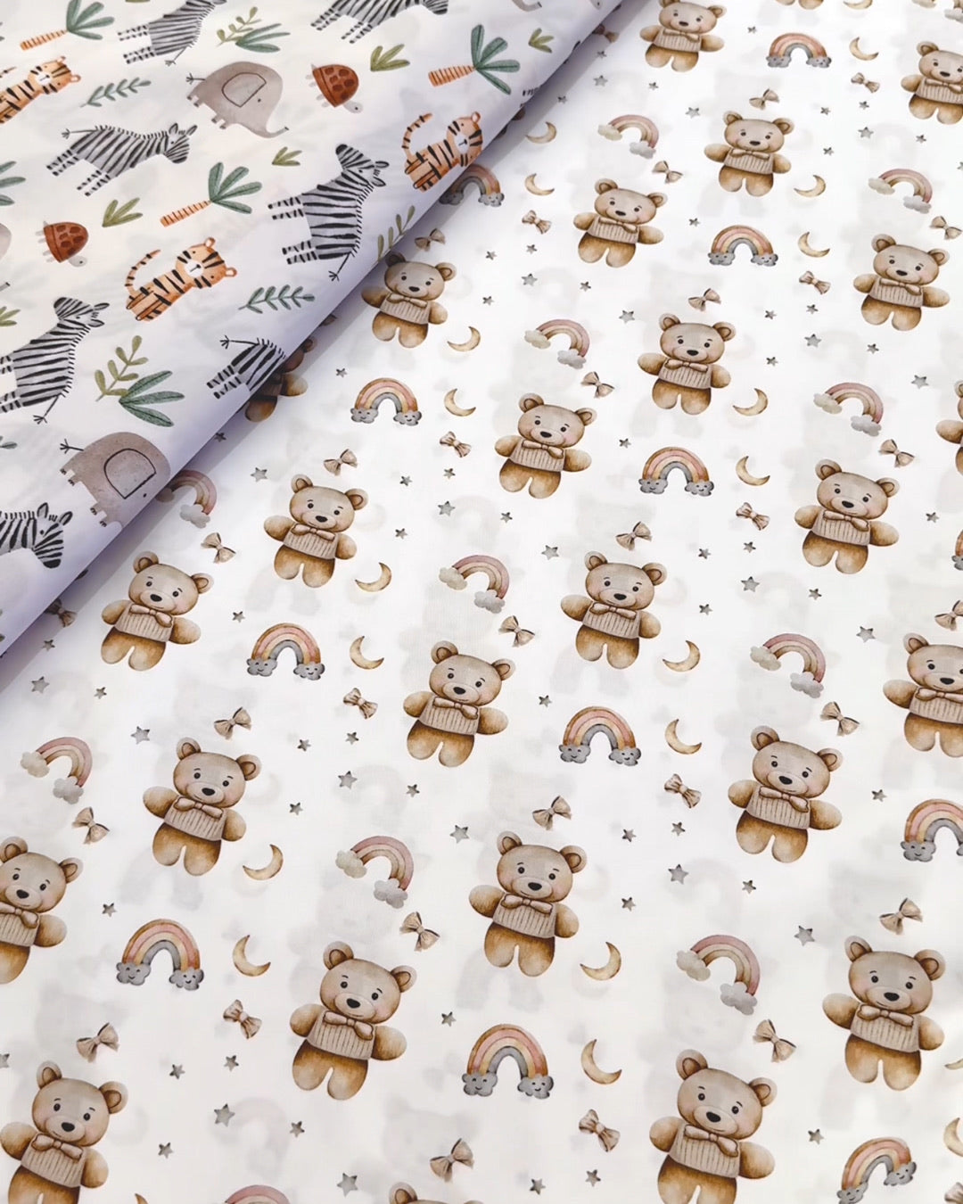 Teddy fabric for pram liners and accessories by harmony j.