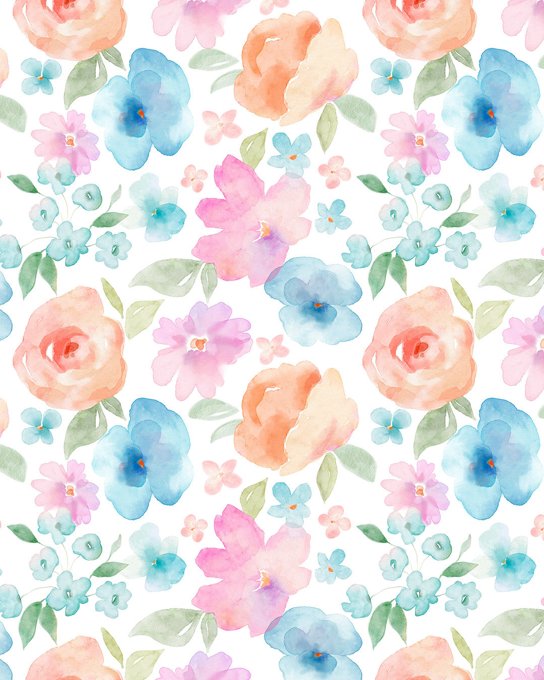 Watercolour Floral White