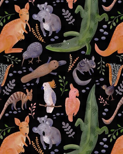 Aussie Animals Black