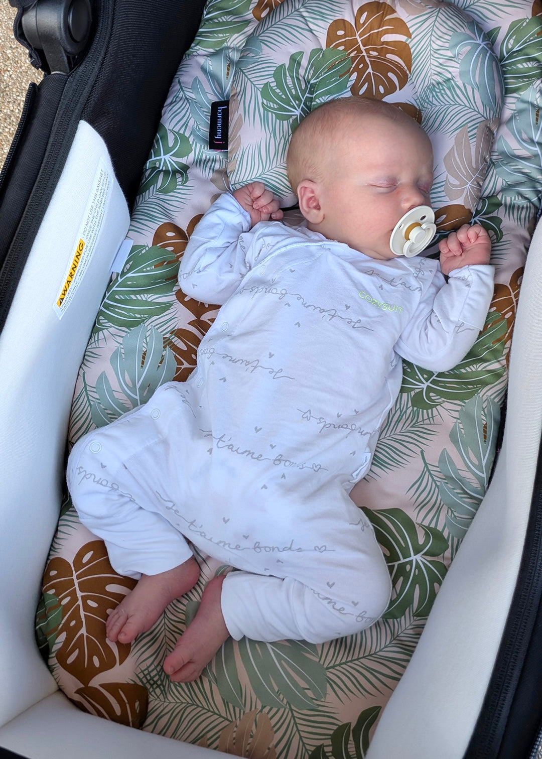Babybee Juno Bassinet Liner in Blushed Monstera made by Harmony j
