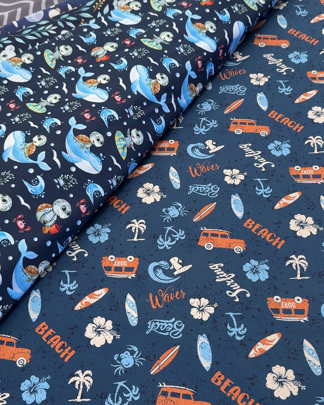 Beach Vibes fabric for pram liners and accessories by harmony j.