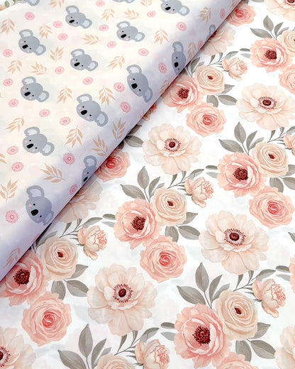 Floral fabric for pram liners and accessories by harmony j.