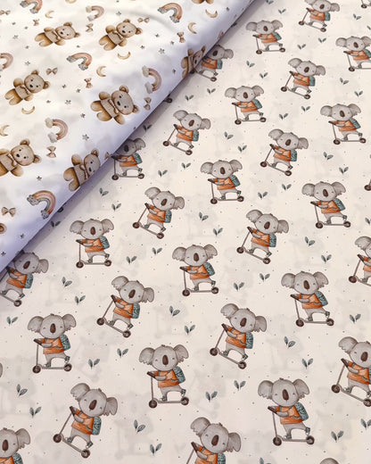 Koala fabric for pram liners and accessories by harmony j.