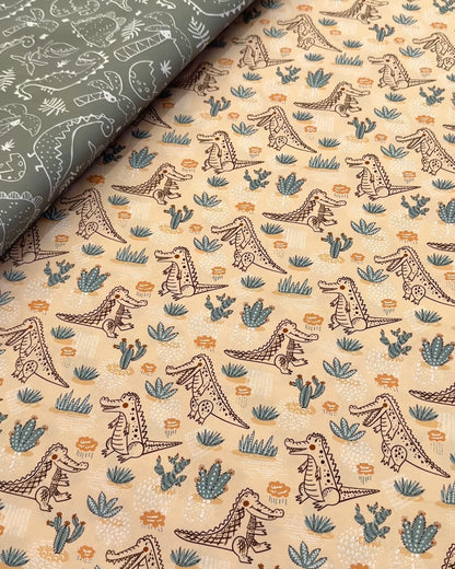Crocodile fabric for pram liners and accessories by harmony j.