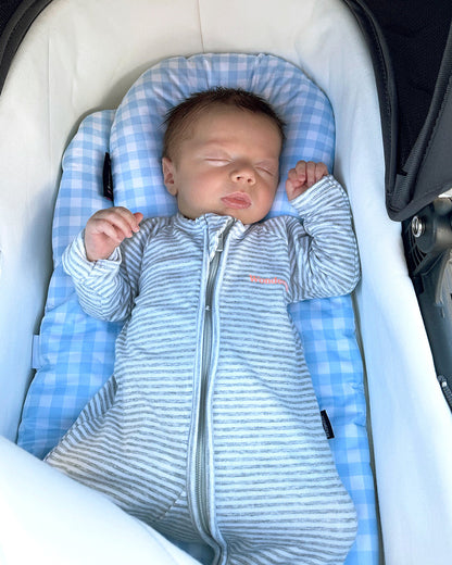 Gingham Blue Bassinet Liner made by Harmony j