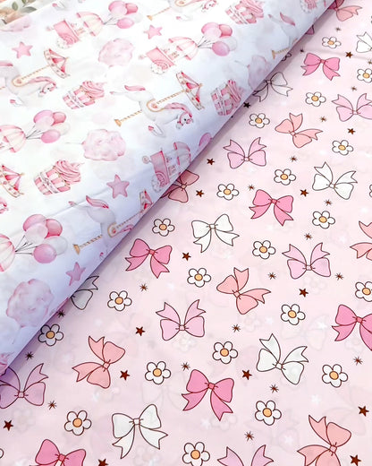 Pretty Bows fabric for pram liners and accessories by harmony j.