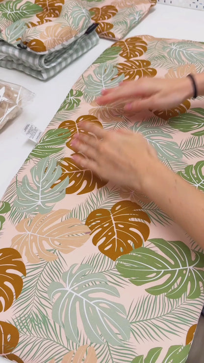 Blushed Monstera Bassinet Liner for the Babybee Juno bassinet by Harmony j