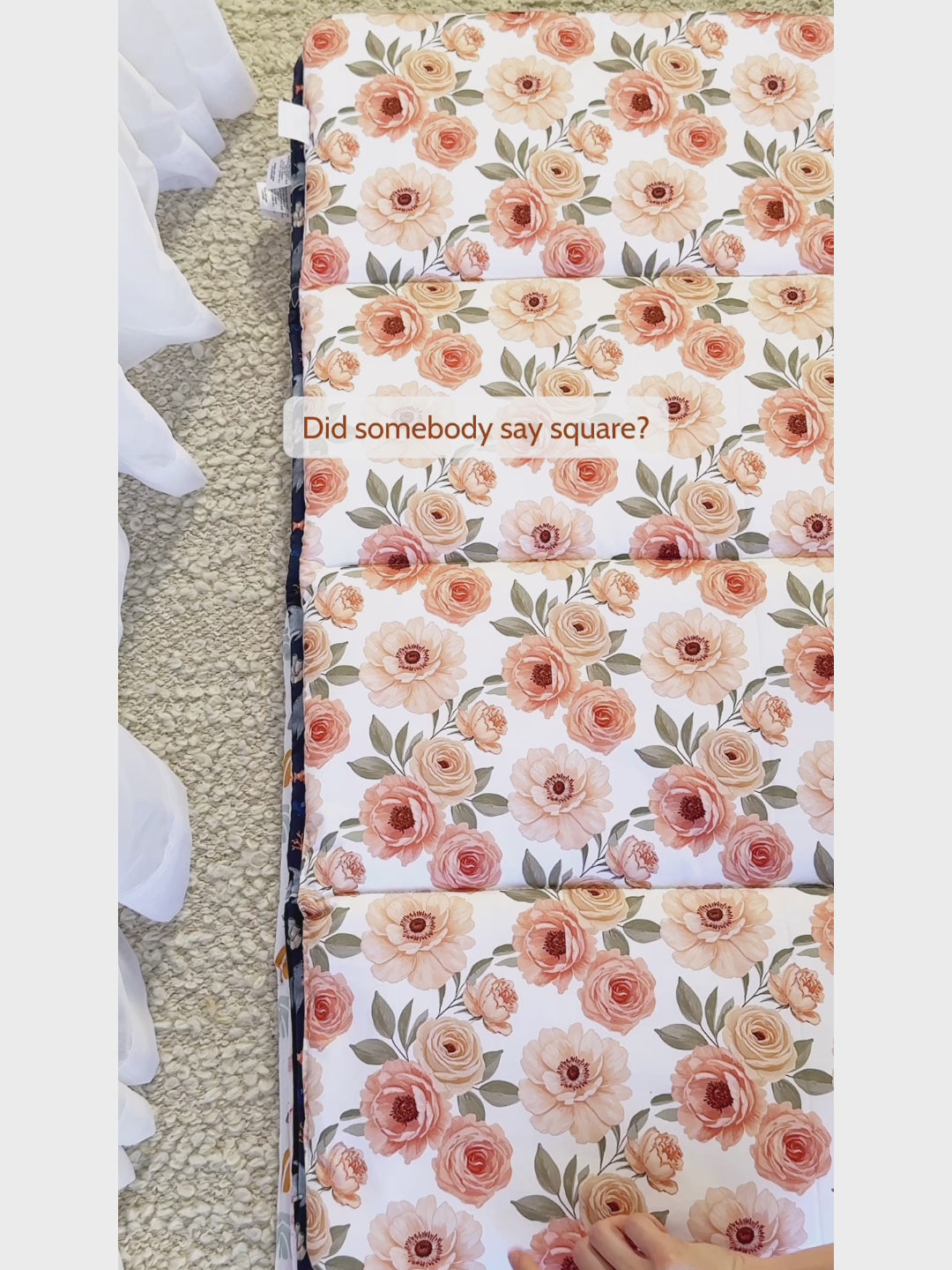 Beautiful baby play mats made by harmony j in really cute fabrics.