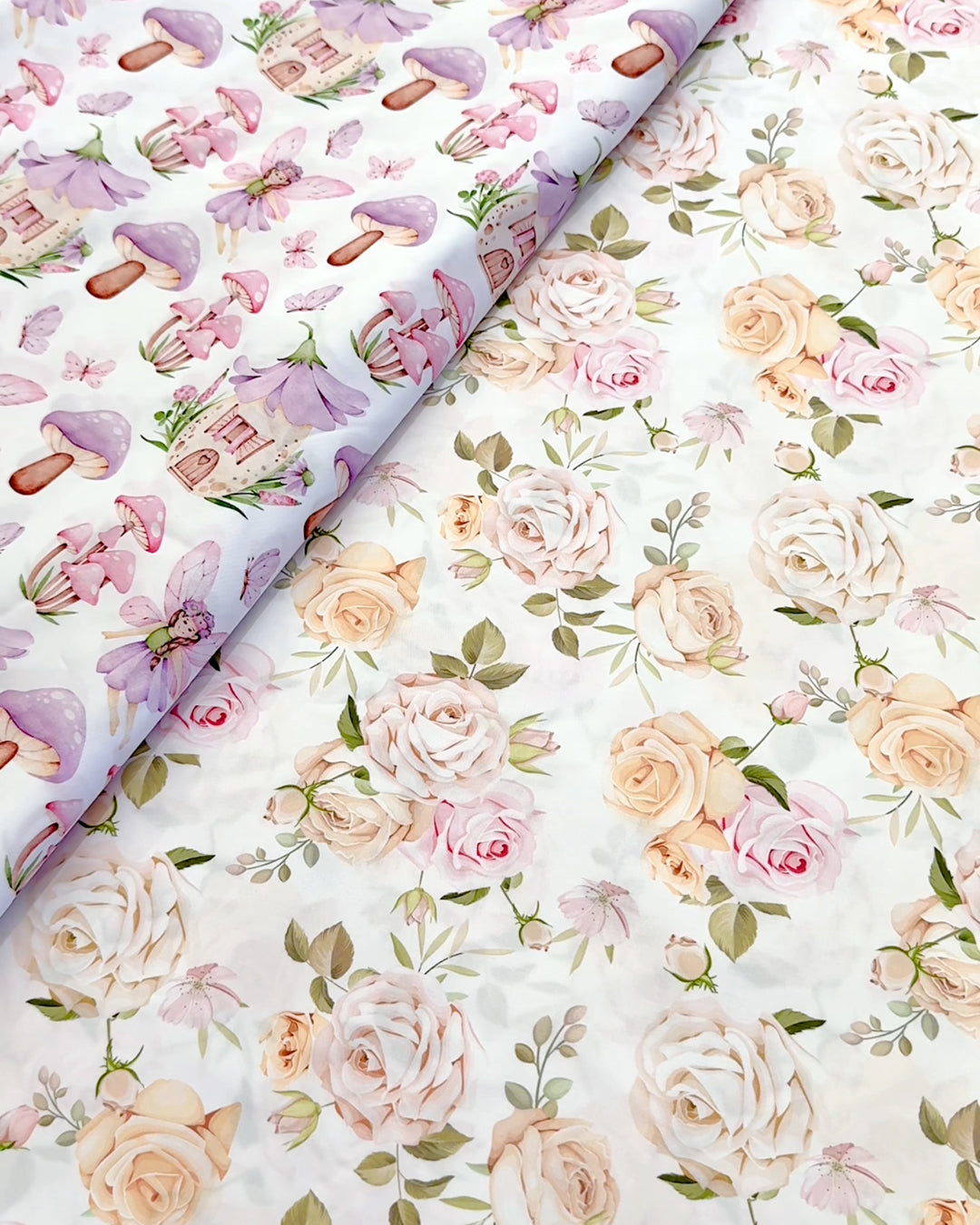 Floral fabric for pram liners and accessories by harmony j.