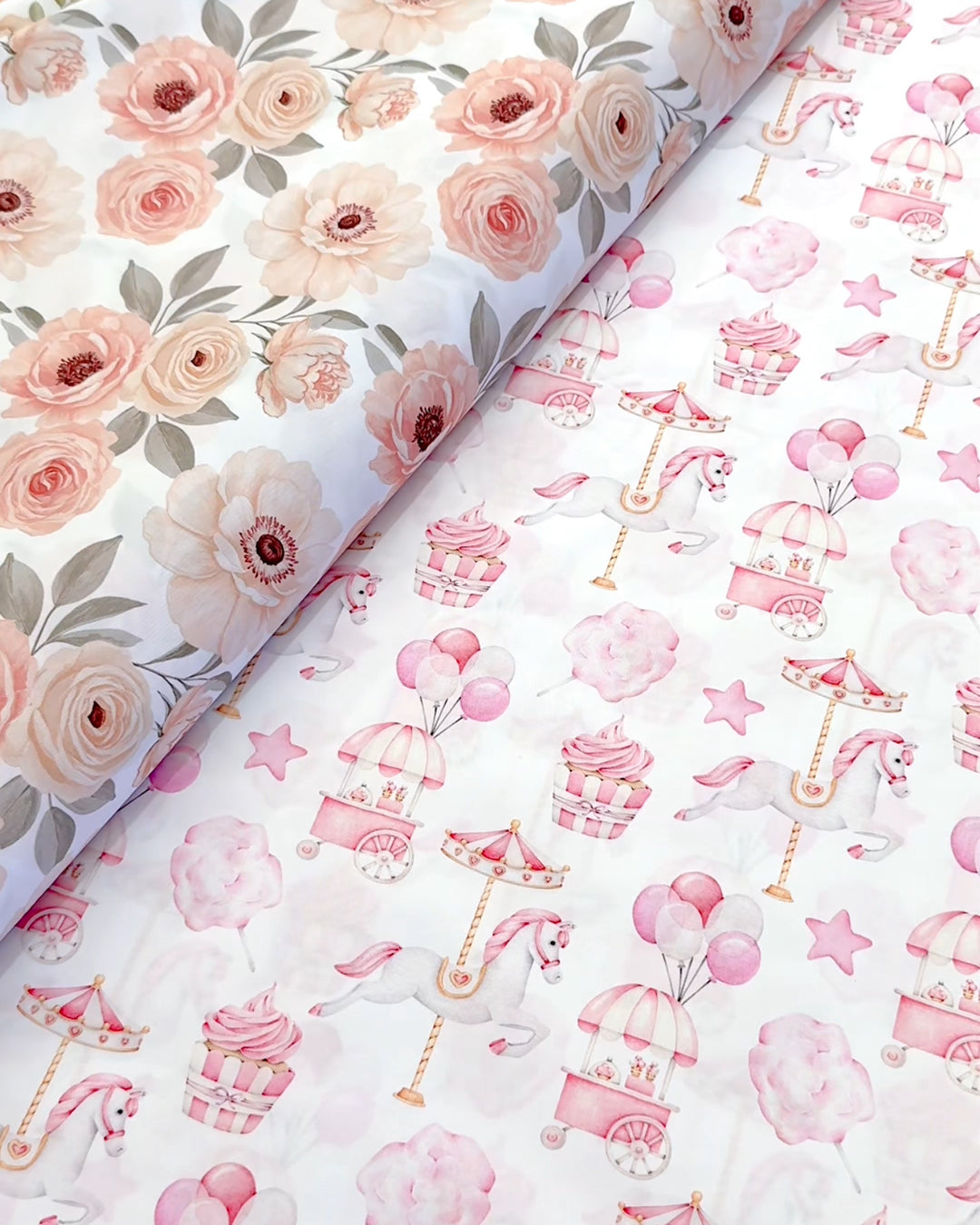 Pretty Girls fabric for pram liners and accessories by harmony j.