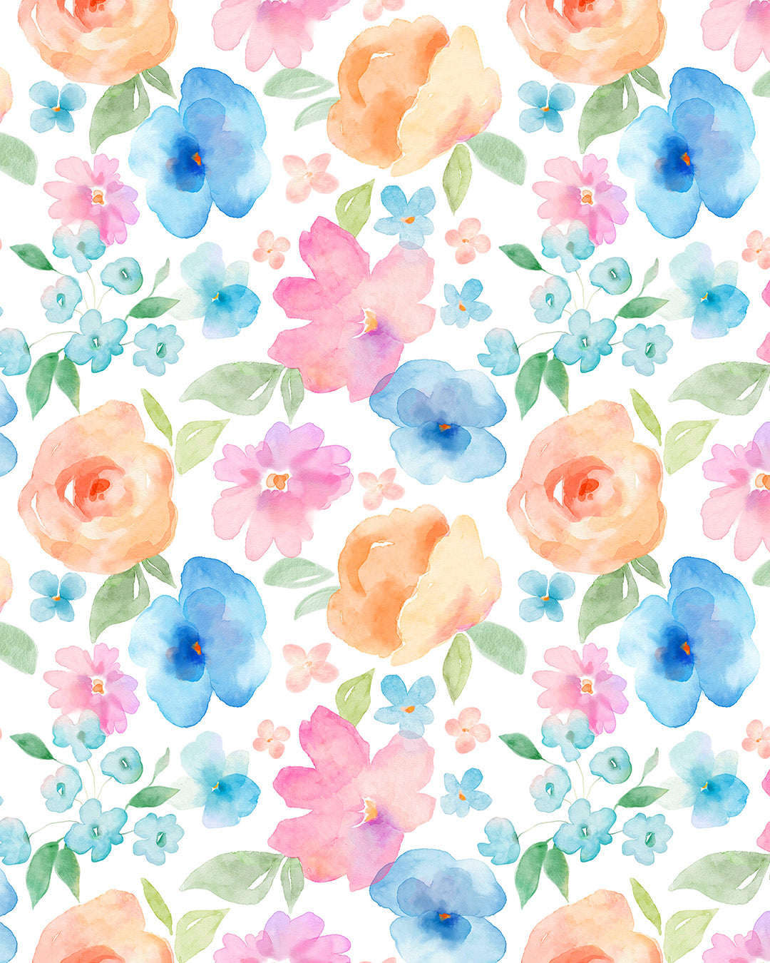 Watercolour Floral White