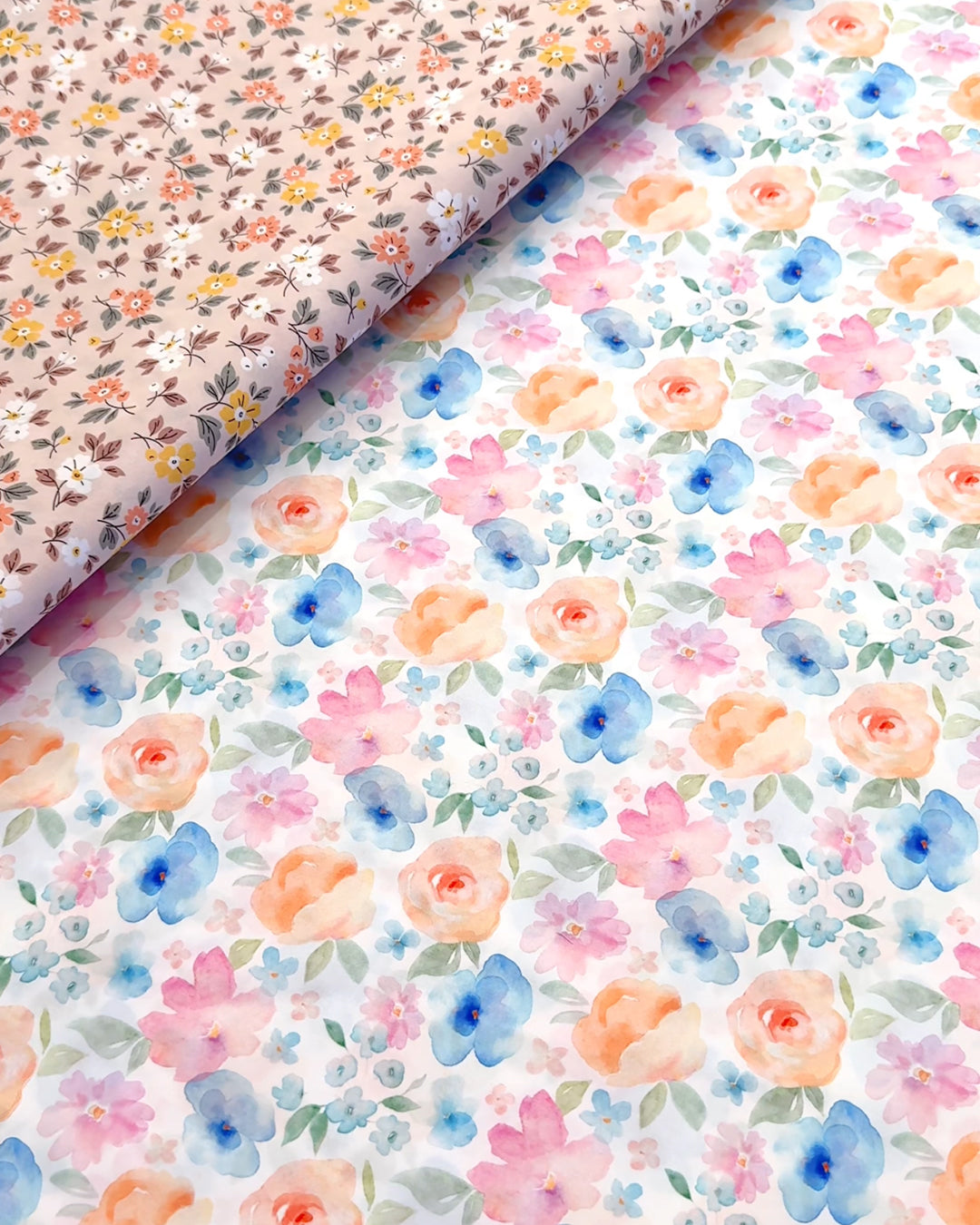Watercolour floral fabric for Pram Liners & Accessories by Harmony j
